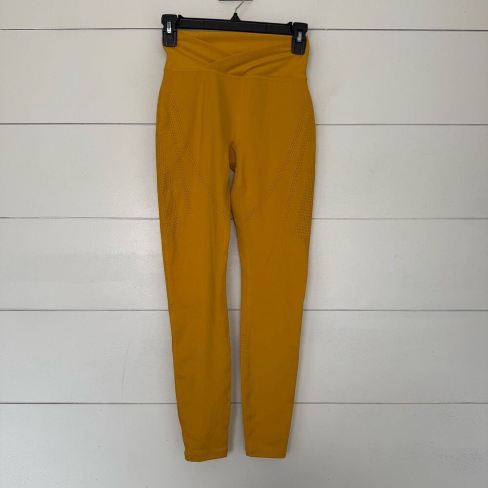 Alphalete Women’s Small Crossover Amplify Pants Exotic Yellow New Athleisure